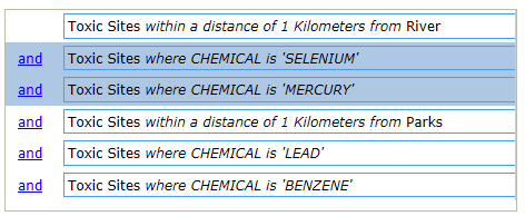 Select the first group of attribute expressions