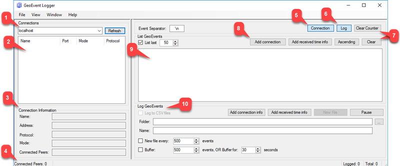 GeoEvent Logger application GeoEvent Logger application